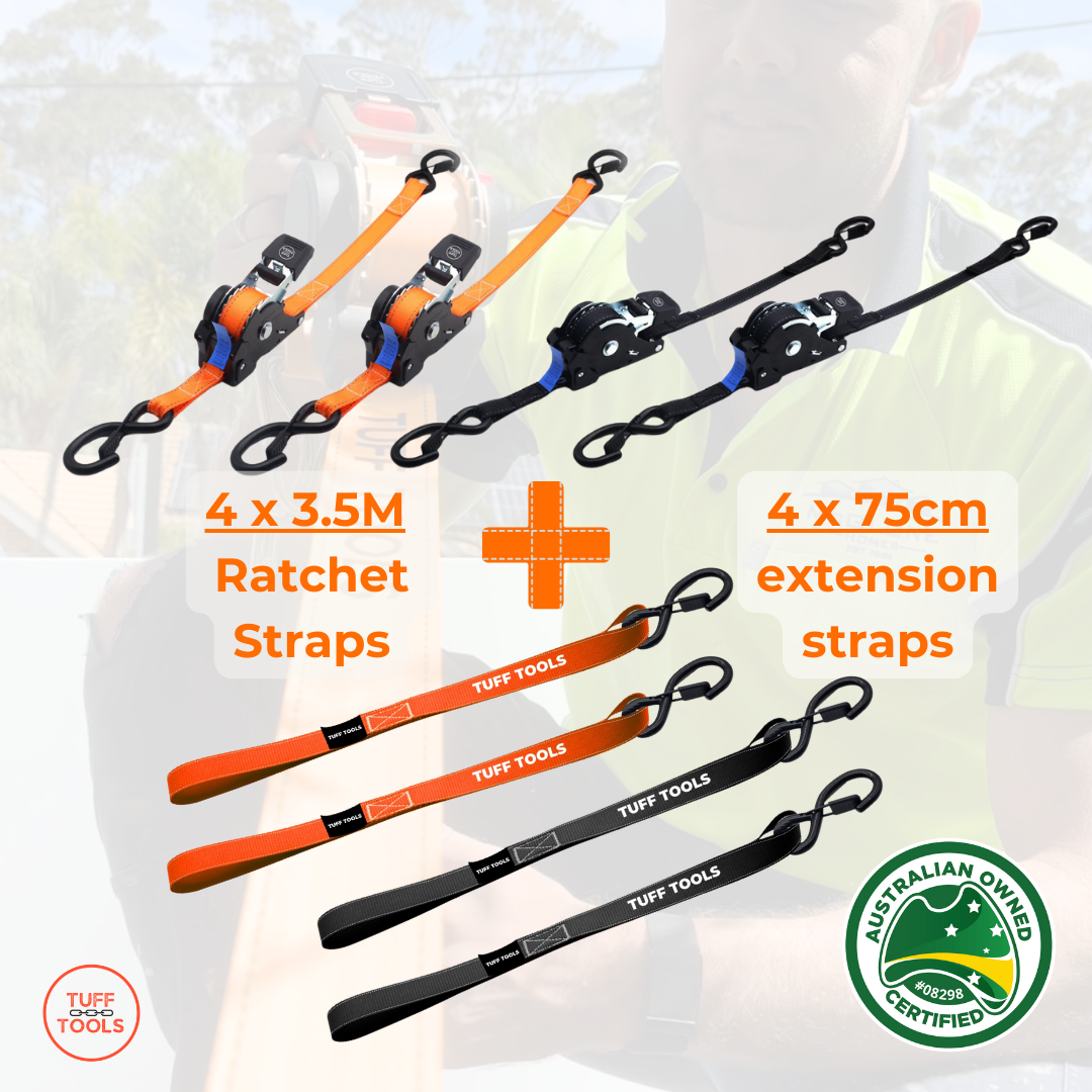 Retractable Ratchet Strap - 3.5m 4X Strap Value Set (Mix)