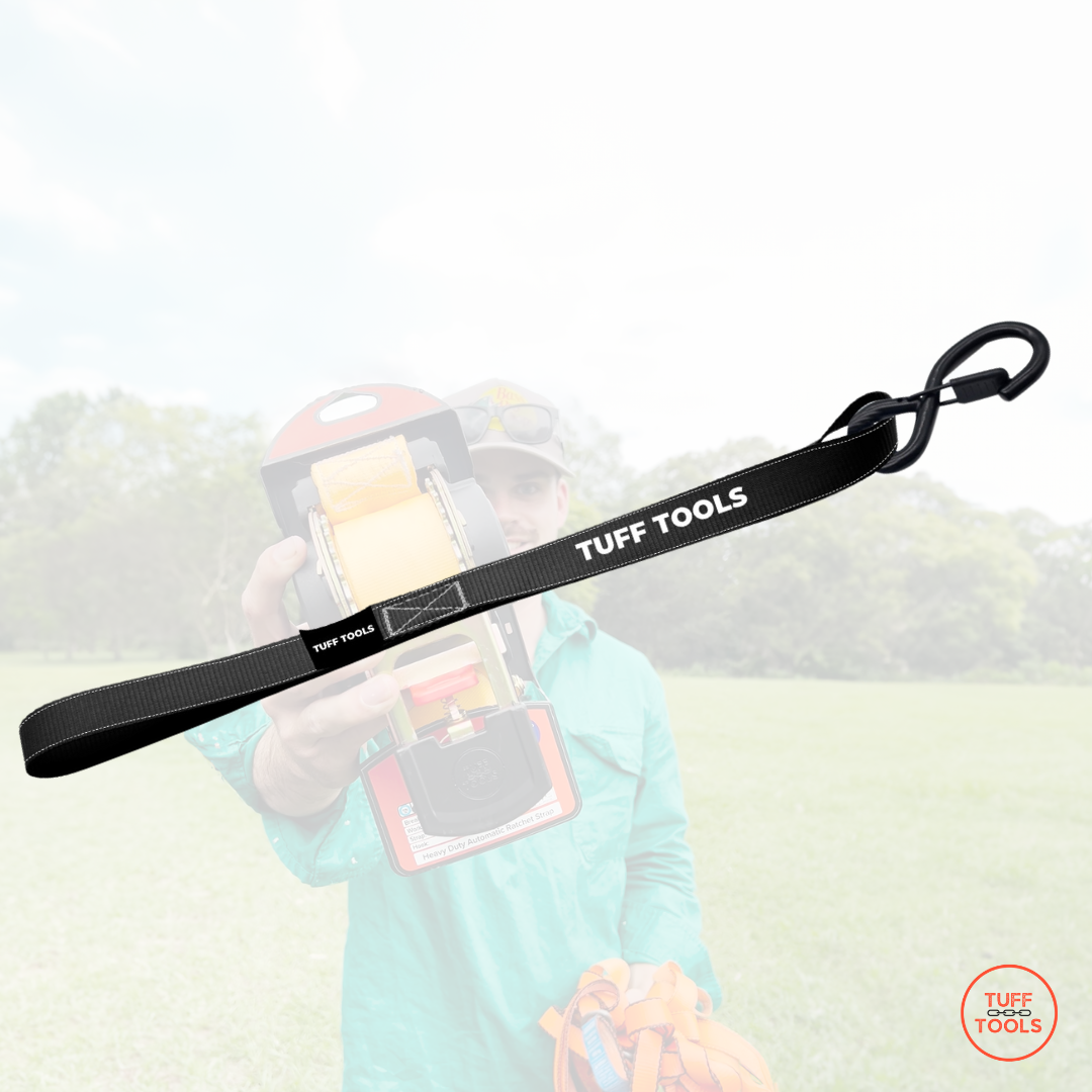 Retractable Ratchet Strap - 2.55m x 25mm Combo Set (Black)