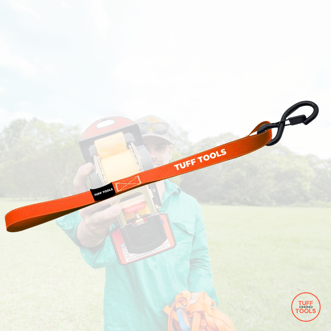 Retractable Ratchet Strap - 2.55m x 25mm Combo Set (Orange)