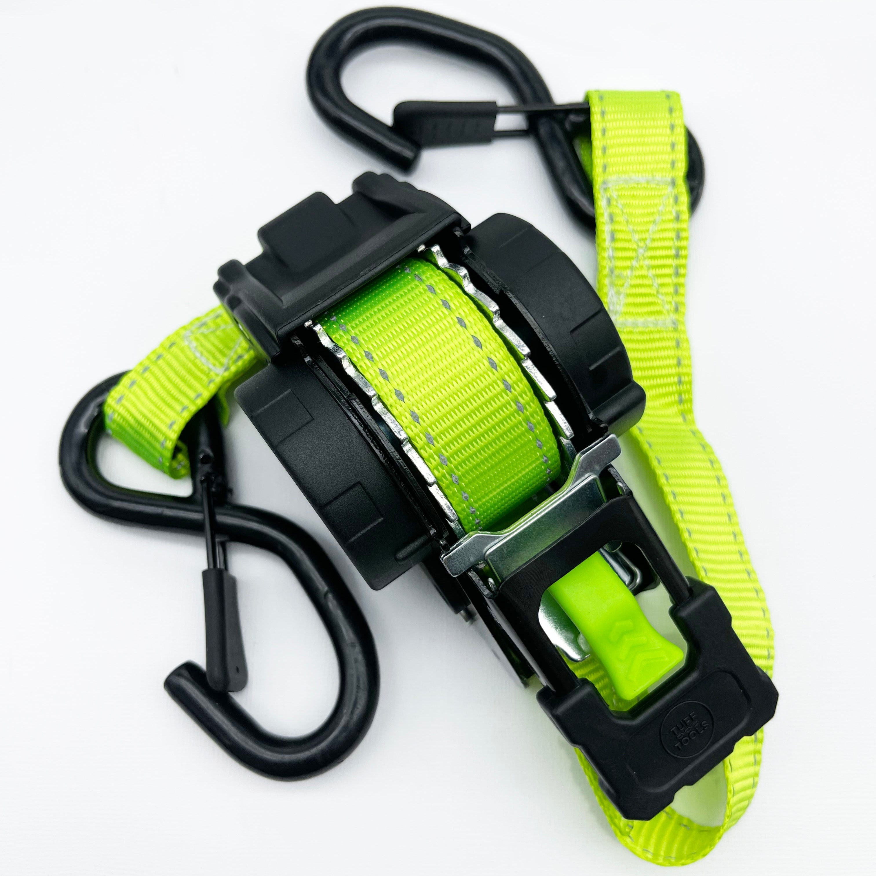 Retractable Ratchet Strap - 3.5m x 25mm (Green)