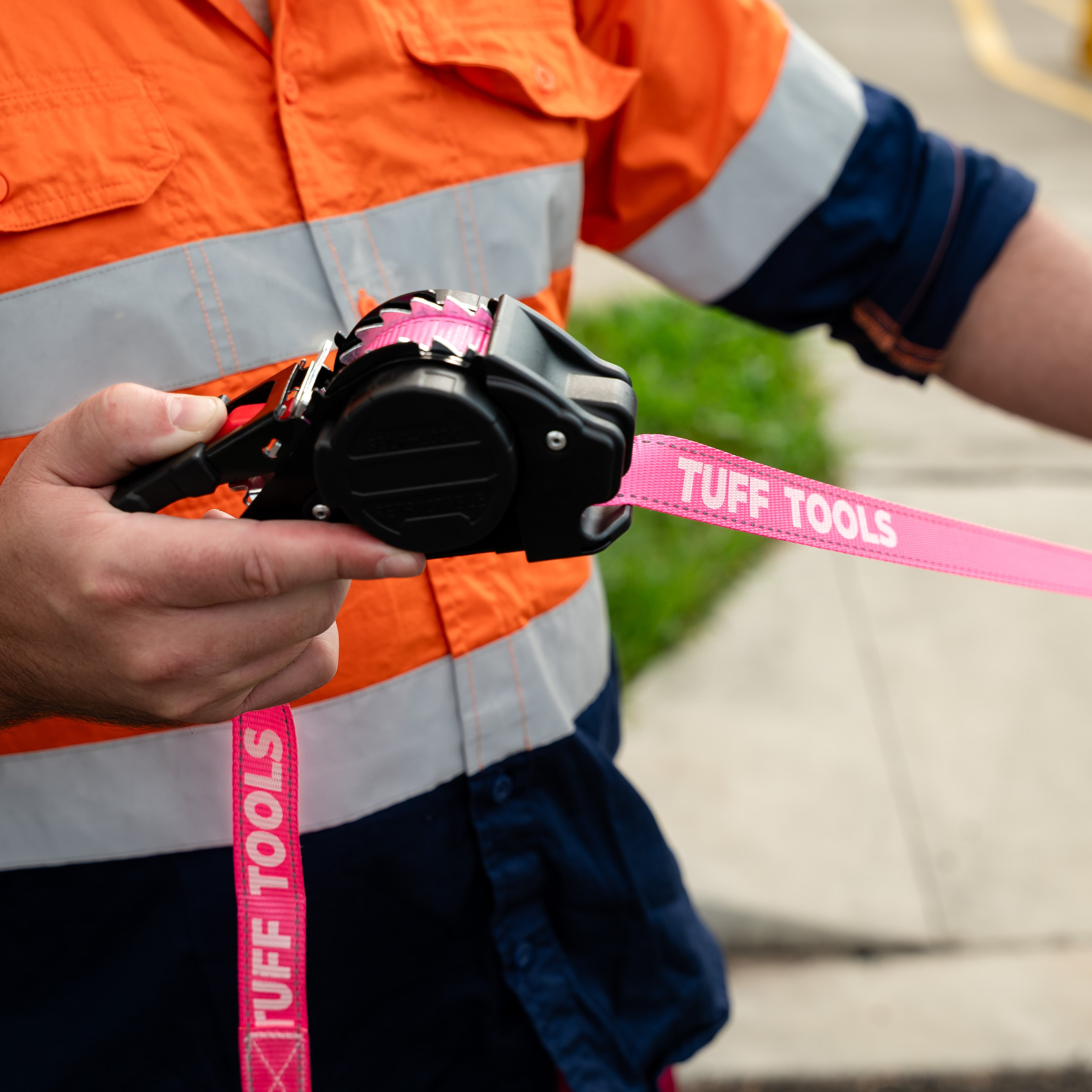 Retractable Ratchet Strap - 3.5m x 25mm (Pink)