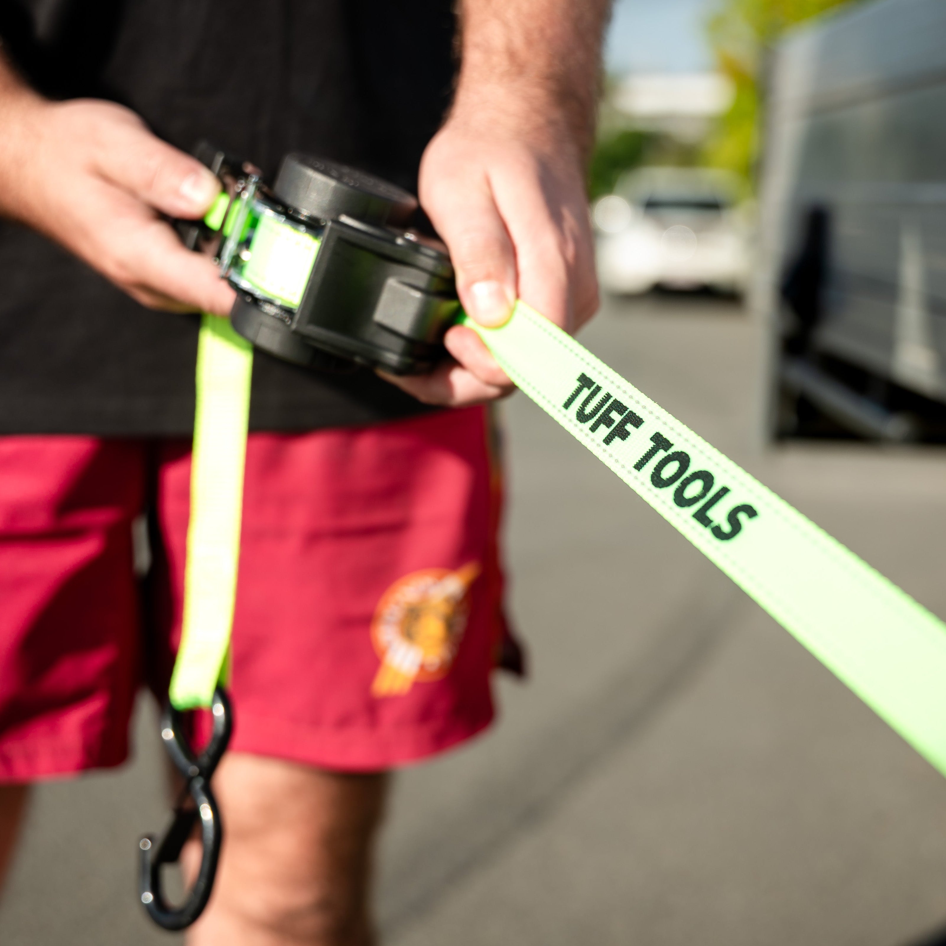 Retractable Ratchet Strap - 3.5m x 25mm (Green)