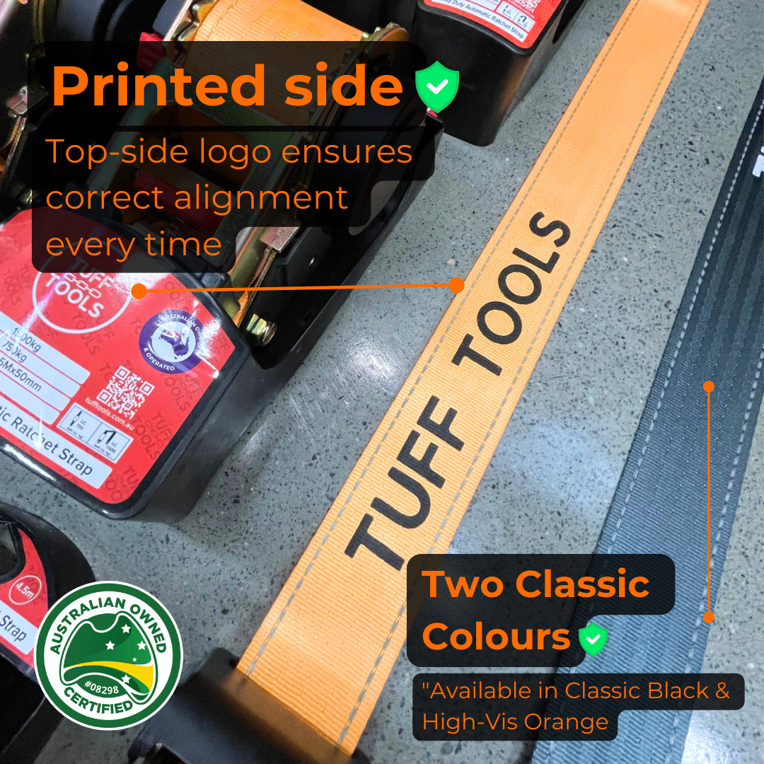 Retractable Ratchet Strap - 4.5m x 50mm (Orange)