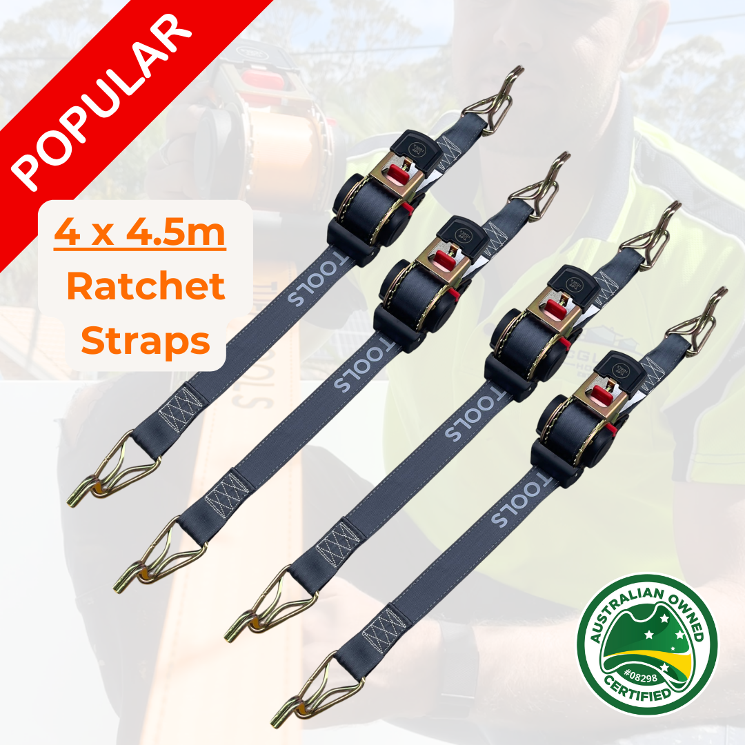 4 x Heavy Duty Set - 4.5m x 50mm (Black)