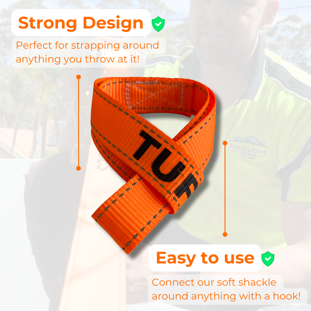 Soft Shackle Strap 30cm Pair - Orange