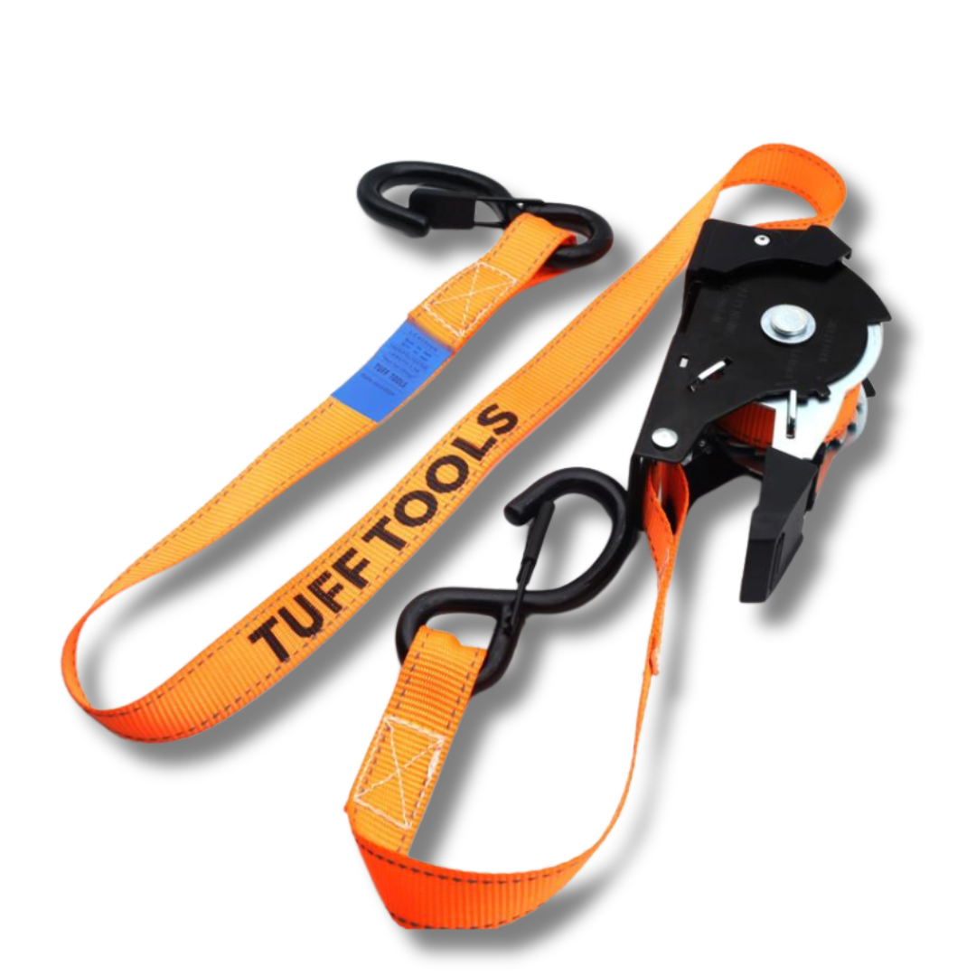 Retractable Ratchet Strap - 5M x 25mm Combo set (Orange)