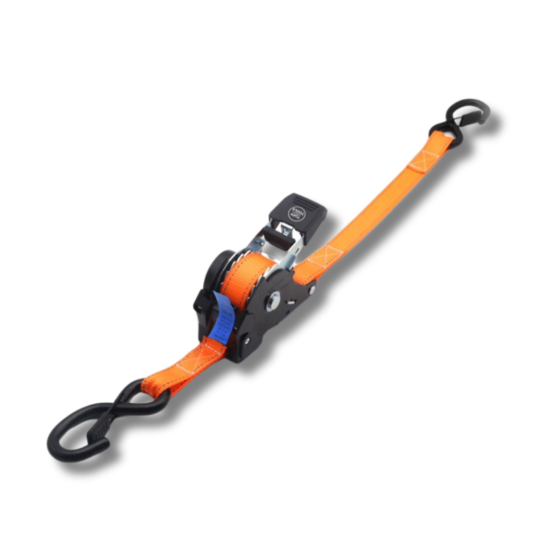 Retractable Ratchet Strap - 1.8M x 25mm (Orange)